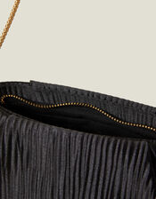 Pleated Satin Clutch Bag, , large
