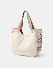 Palm Mirror Embellished Tote Bag, , large
