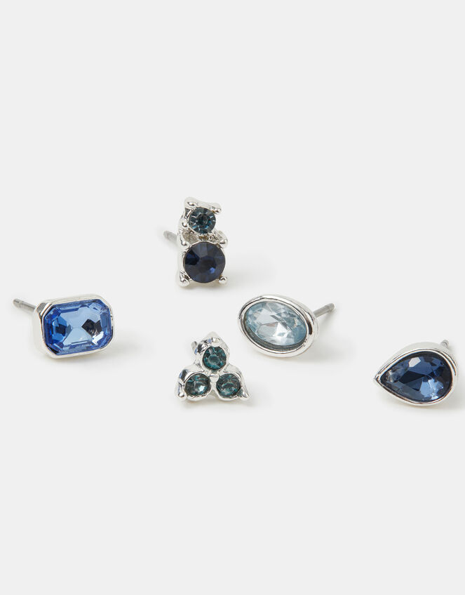 5-Pack Gemstone Stud Earrings, , large