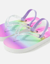 Girls Rainbow Ombre Flip Flops, Multi (BRIGHTS-MULTI), large