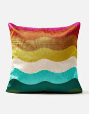 Rainbow Wave Embroidered Cushion Cover, , large