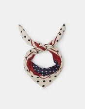 Polka Dot Crinkle Square Satin Scarf, , large