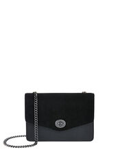 Clara Leather Cross-Body Bag, Black (BLACK), large