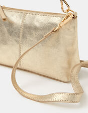 Suede Crossbody Handbag, Gold (GOLD), large