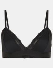 Lace Trim Bralette, Black (BLACK), large