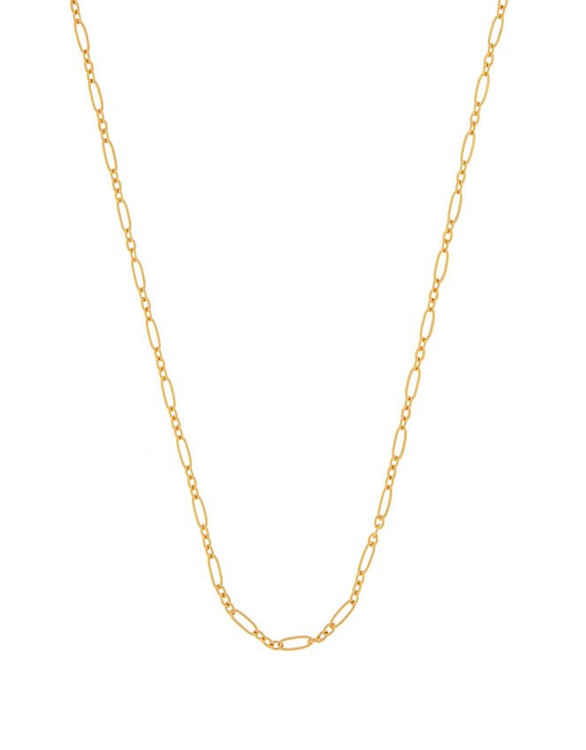 Gold-Plated Mixed Link Chain Necklace, , large