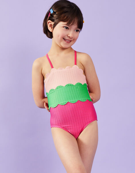 Girls Colourblock Swimsuit, BRIGHTS MULTI, large