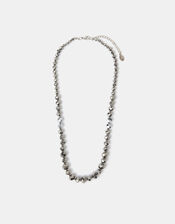 Metallic Facet Beaded Necklace, , large