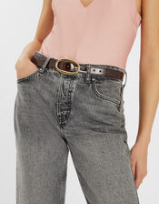 Oval Buckle Patent Belt, Red (BURGUNDY), large