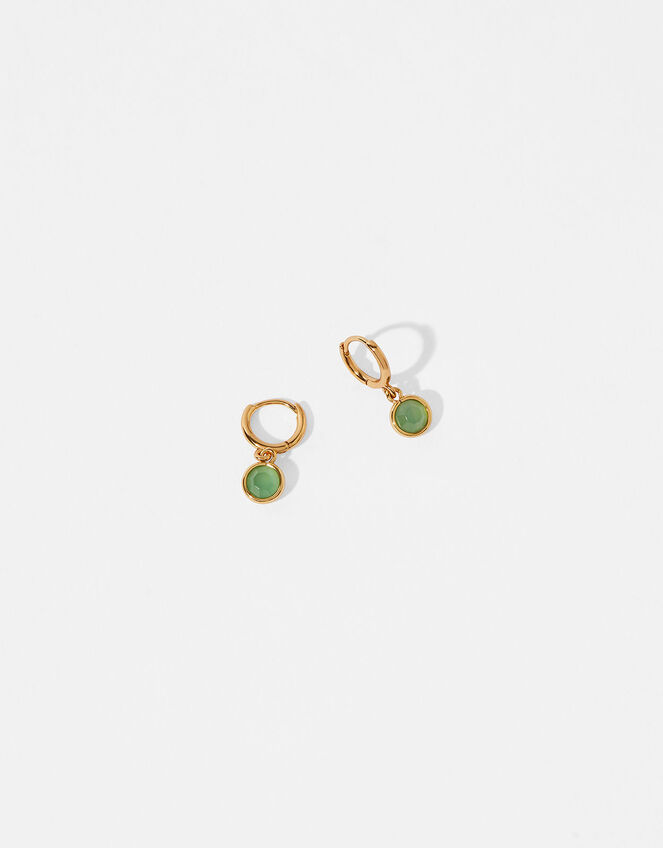 Gold-Plated Birthstone Earrings - August, , large