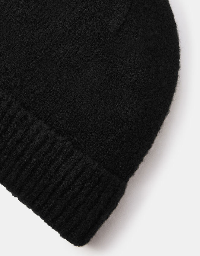 Plain Beanie Hat, Black (BLACK), large