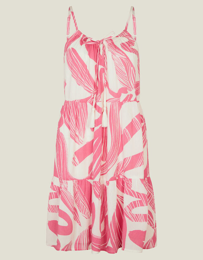 Squiggle Print Short Dress, Pink (PINK), large