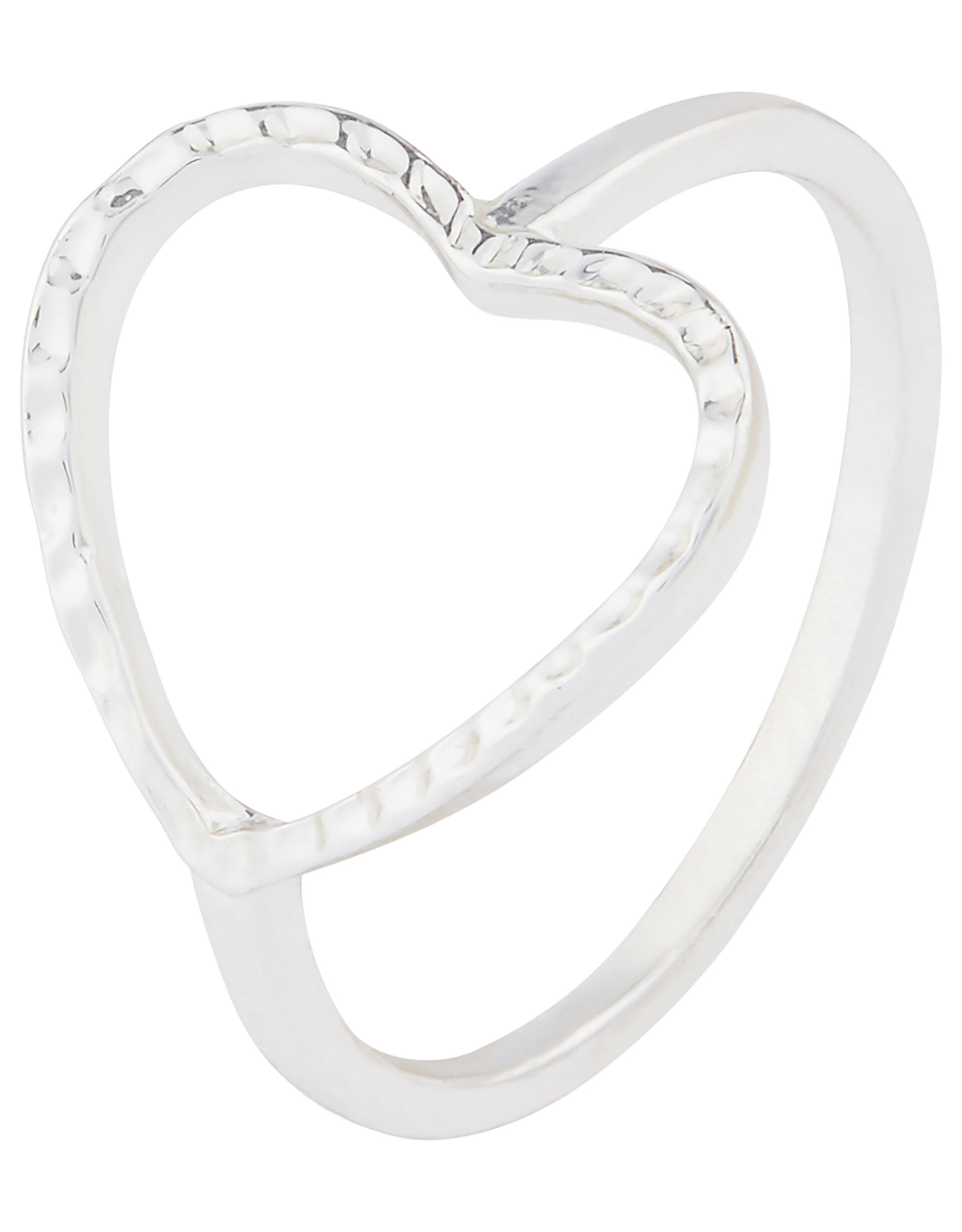 Open Heart Ring, Silver (SILVER), large