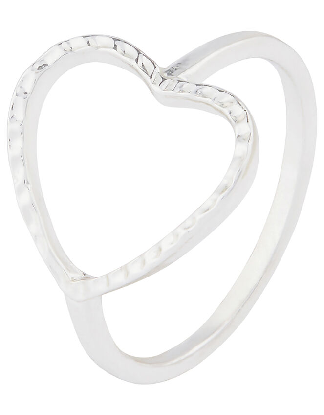 Open Heart Ring, Silver (SILVER), large