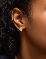 2-Pack 14ct Gold-Plated Chunky Hoop Earrings, , large