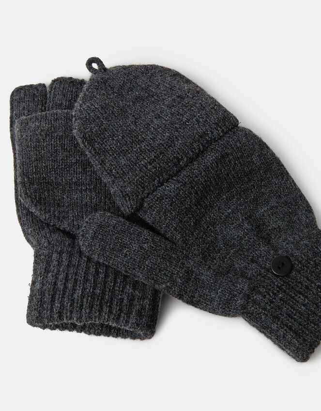 Plain Capped Gloves, Grey (GREY), large