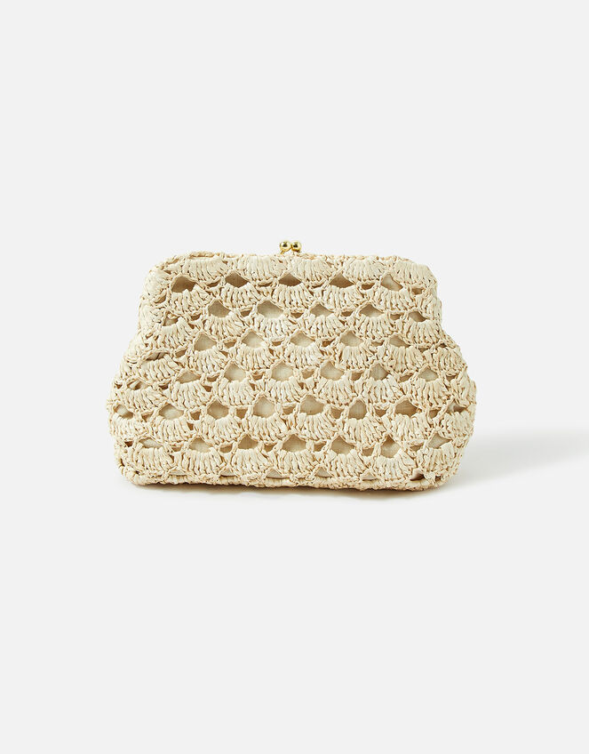 Raffia Clutch Bag, Natural (NATURAL), large
