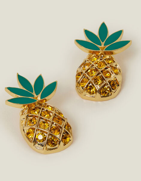 Gem Pineapple Stud Earrings, , large