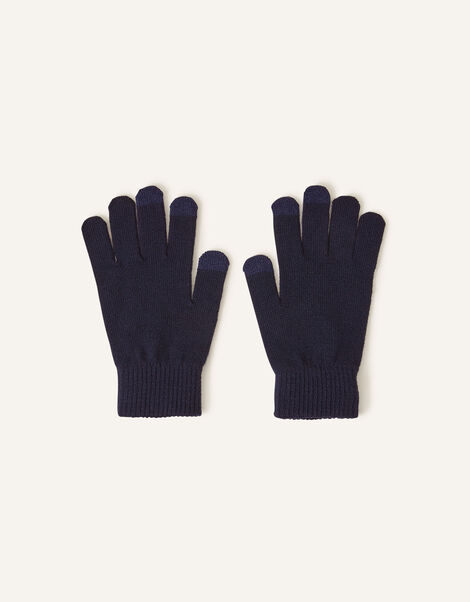 Super Stretch Touch Gloves Blue, Blue (NAVY), large