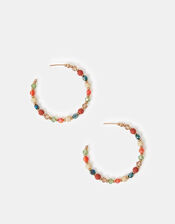 Mix Bead Hoop Earrings, , large