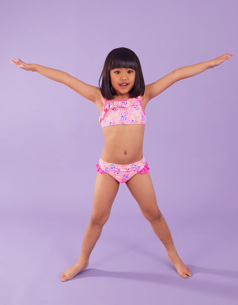 Kids Ditsy Print Asymmetrical Bikini  Multi, Multi (BRIGHTS-MULTI), large