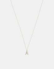 Sterling Silver Initial Pendant Necklace, Silver (ST SILVER), large