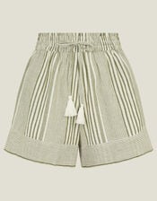 Stripe Beach Shorts, Green (KHAKI), large