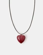 Resin Heart Long Cord Necklace, , large