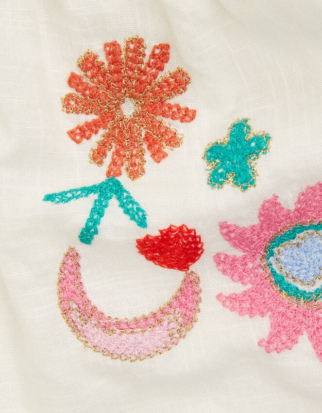 Girls Embroidered Cotton Dress, Multi (BRIGHTS MULTI), large