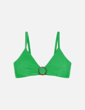 Crinkle Detail Bikini Top, Green (GREEN), large