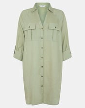 Long Sleeve Shirt Beach Cover-Up, Green (KHAKI), large