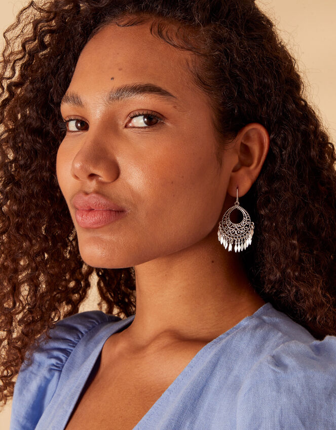 Statement Filigree Tassel Earrings, , large