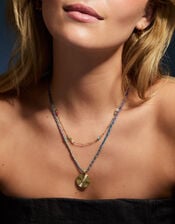 14ct Gold-Plated Semi-Precious Bead Station Necklace, , large