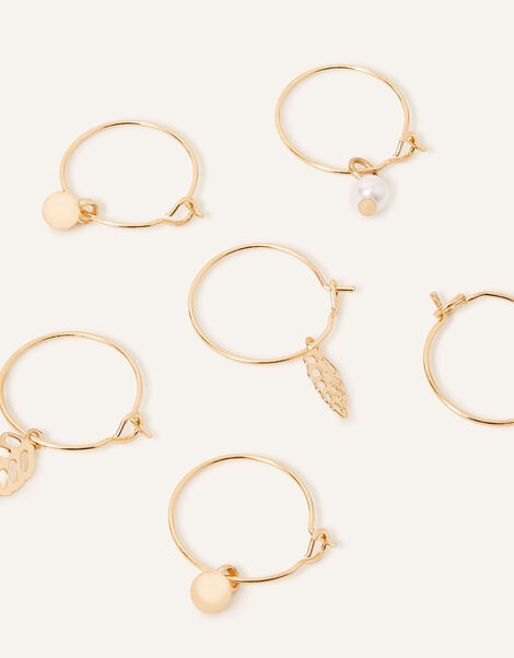 Pearl Leaf Hoops Set of Three, , large