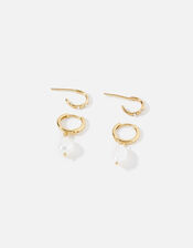 Pearl Hoop Earring Set, , large