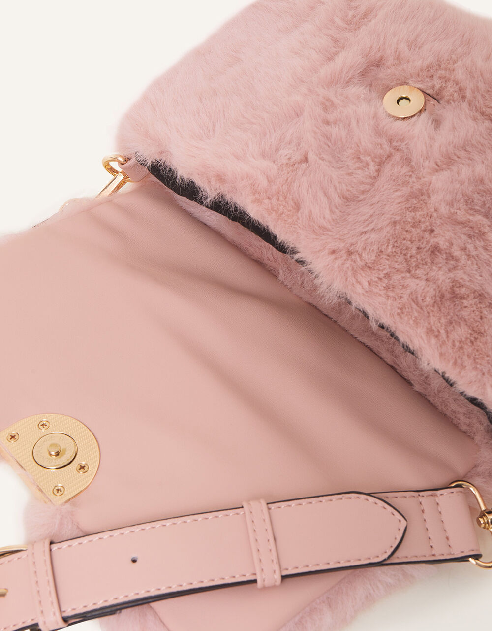 Faux Fur CrossBody Shoulder Bag Pink Crossbody bags Accessorize UK