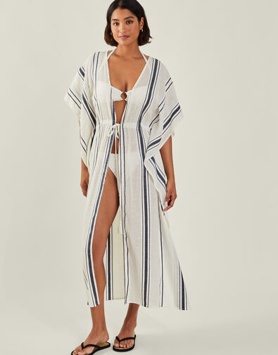 Stripe Kaftan, Black (BLACK WHITE), large