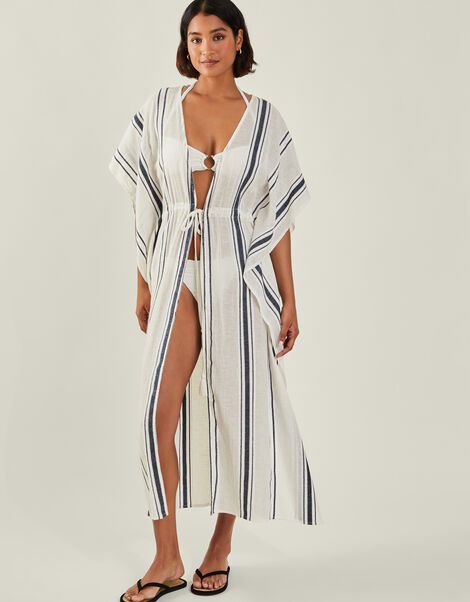 Stripe Kaftan, Black (BLACK WHITE), large