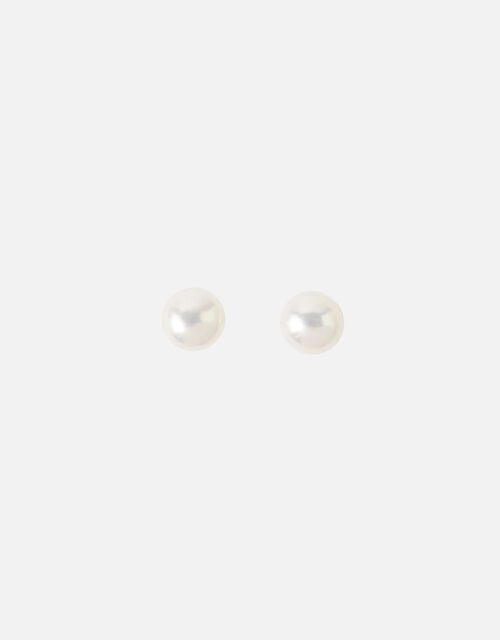 Sterling Silver Freshwater Pearl Stud Earrings, , large