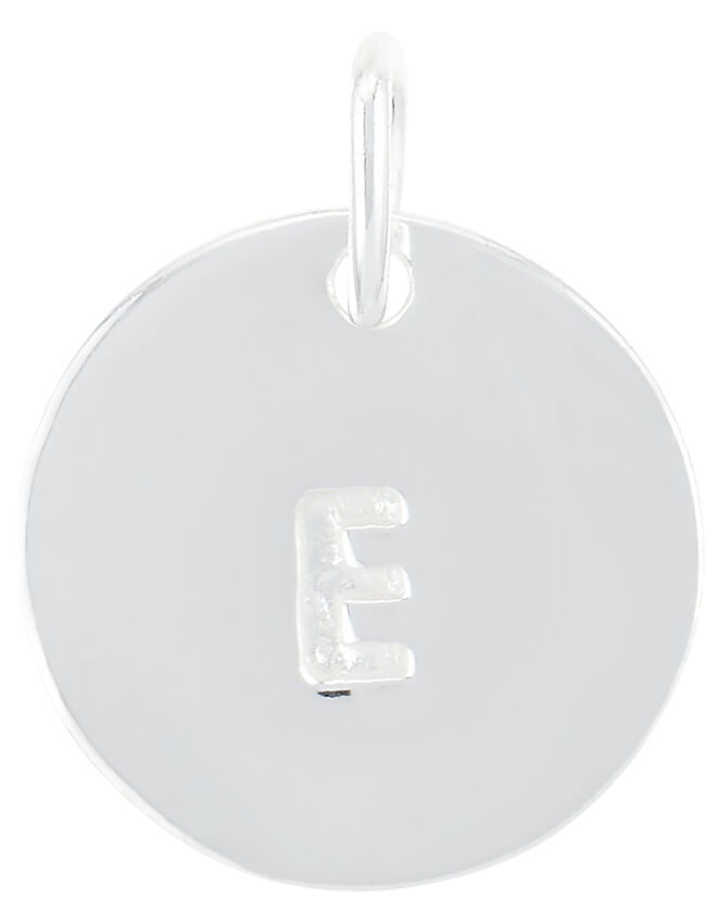 Sterling Silver E Initial Charm, , large