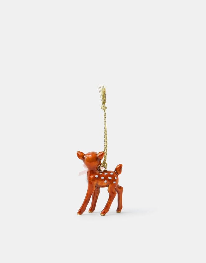 Baby Deer Enamel Christmas Tree Decoration, , large