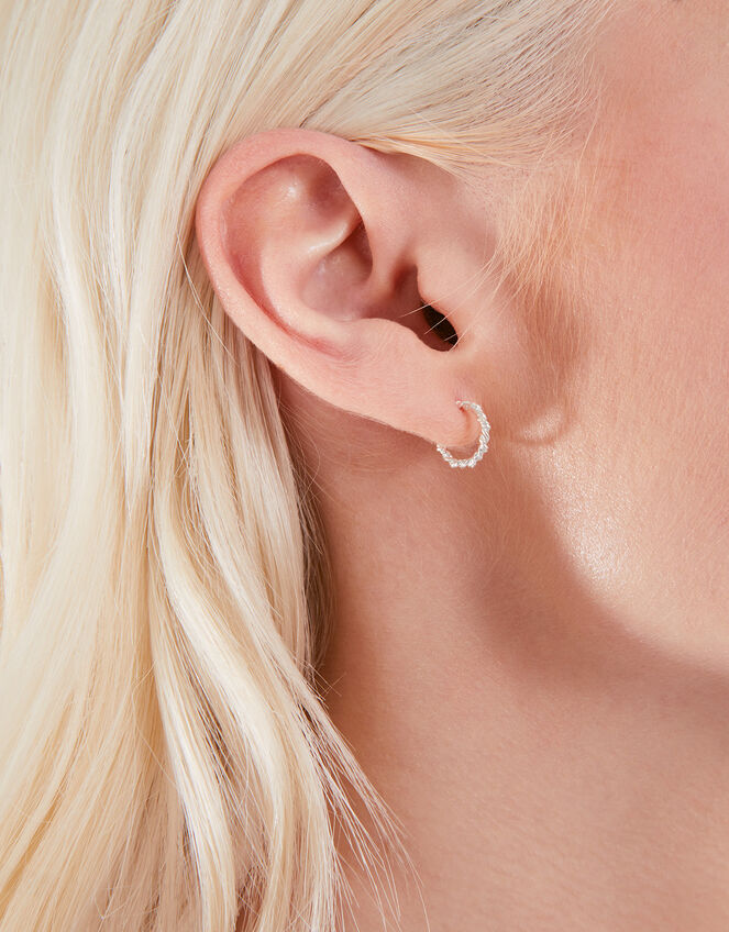 Sterling Silver Twisted Rope Hoop Earrings Sterling silver Accessorize UK