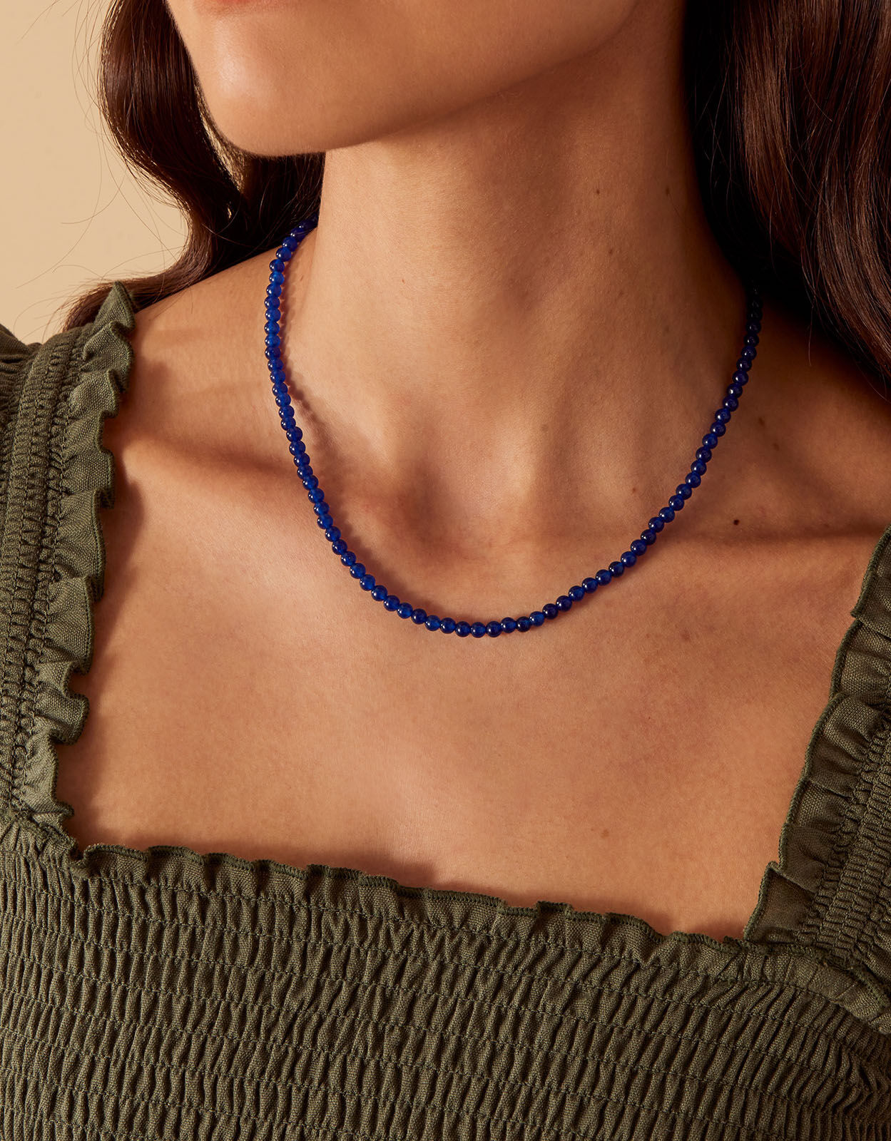 Lapis Lazuli Beads Necklace Silver Gold | Eredi Jovon Venice