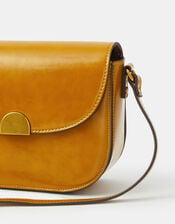 Patent Crossbody Bag, Yellow (OCHRE), large