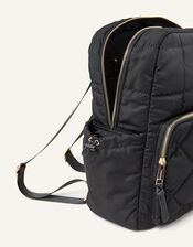 Quilted Nylon Laptop Backpack, , large