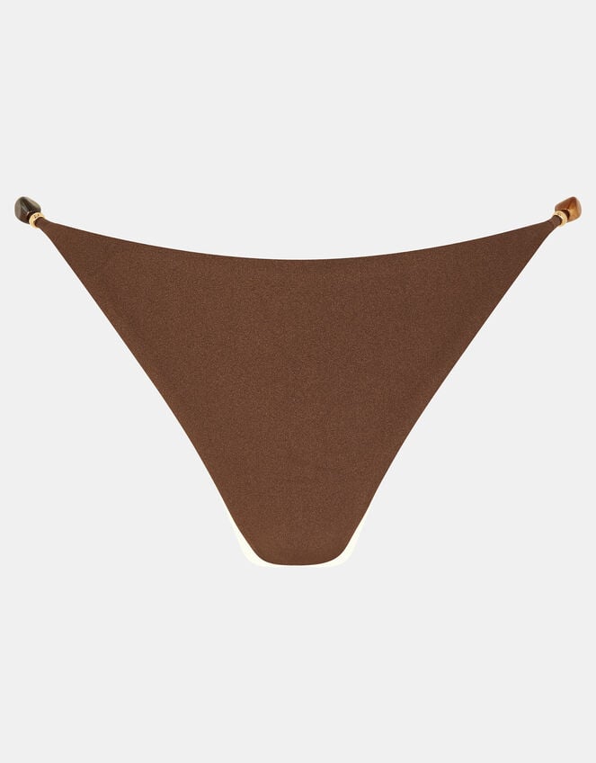 Beaded Strap Bikini Bottoms, Brown (BROWN), large