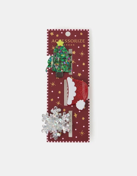 3-Pack Christmas Claw Clips, , large