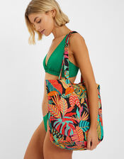 Tropical Print Shopper Bag, , large