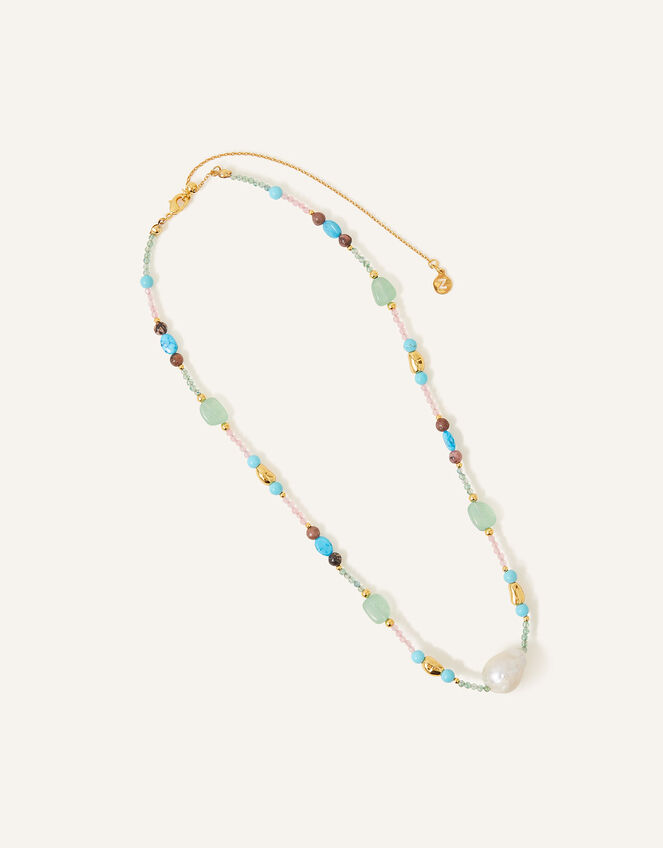 14ct Gold-Plated Stone Necklace, , large