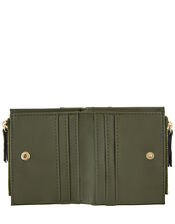Croc Effect Bella Wallet, Green (KHAKI), large